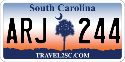 SC license plate ARJ244