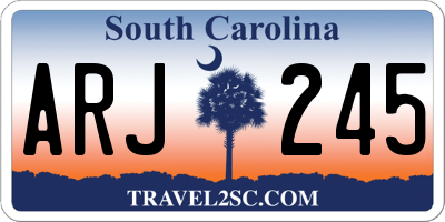 SC license plate ARJ245