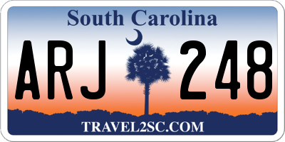 SC license plate ARJ248