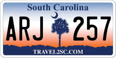 SC license plate ARJ257