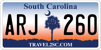 SC license plate ARJ260