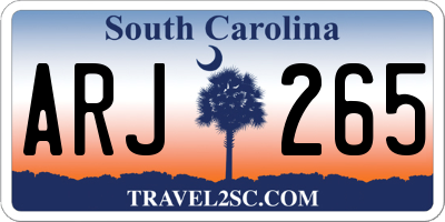 SC license plate ARJ265