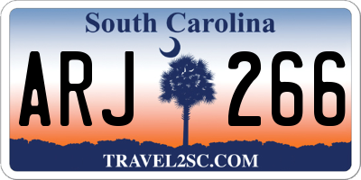 SC license plate ARJ266