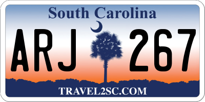 SC license plate ARJ267