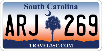 SC license plate ARJ269