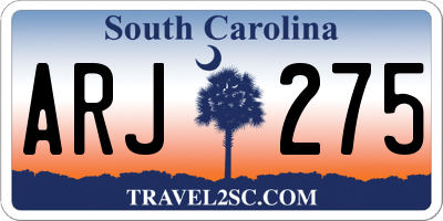 SC license plate ARJ275