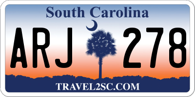 SC license plate ARJ278