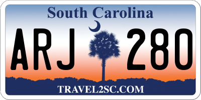 SC license plate ARJ280