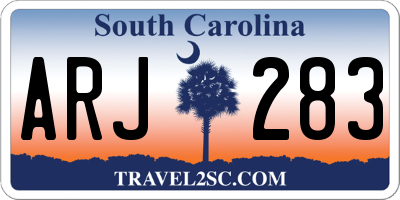 SC license plate ARJ283