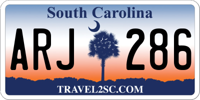 SC license plate ARJ286