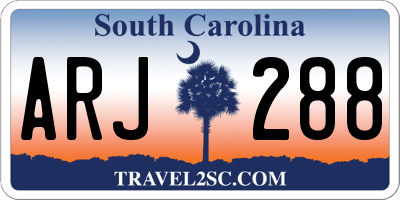 SC license plate ARJ288