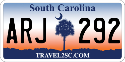 SC license plate ARJ292