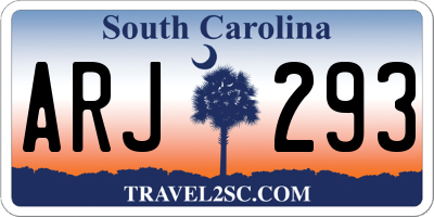 SC license plate ARJ293