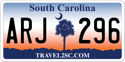 SC license plate ARJ296