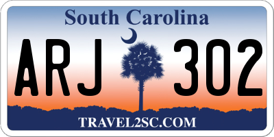 SC license plate ARJ302