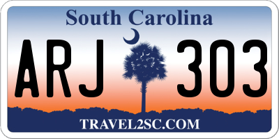 SC license plate ARJ303