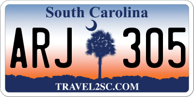 SC license plate ARJ305