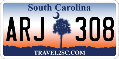 SC license plate ARJ308