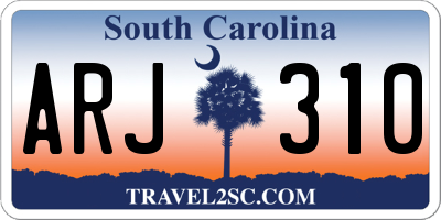SC license plate ARJ310