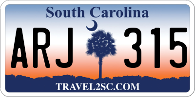 SC license plate ARJ315