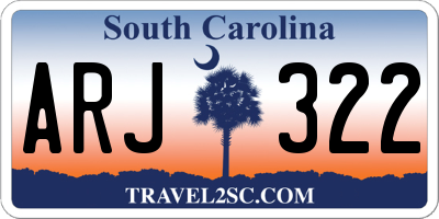 SC license plate ARJ322