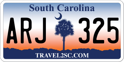 SC license plate ARJ325