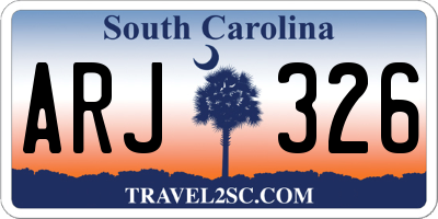 SC license plate ARJ326