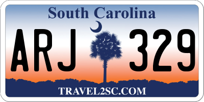 SC license plate ARJ329