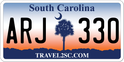 SC license plate ARJ330