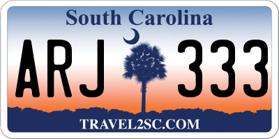 SC license plate ARJ333