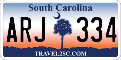 SC license plate ARJ334