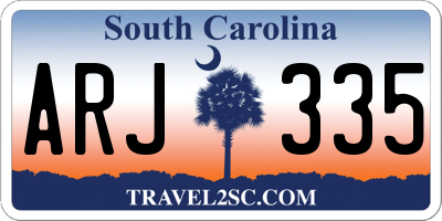 SC license plate ARJ335