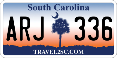 SC license plate ARJ336