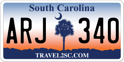 SC license plate ARJ340