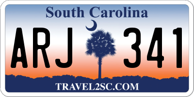 SC license plate ARJ341