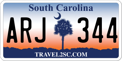 SC license plate ARJ344