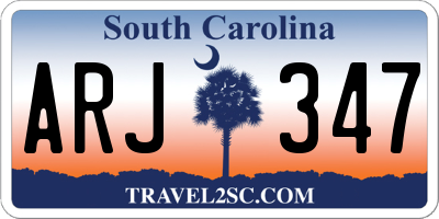 SC license plate ARJ347