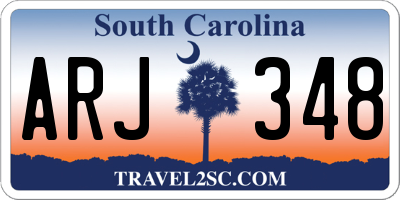 SC license plate ARJ348