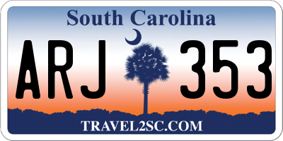 SC license plate ARJ353