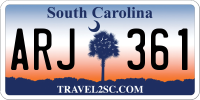 SC license plate ARJ361