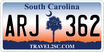 SC license plate ARJ362