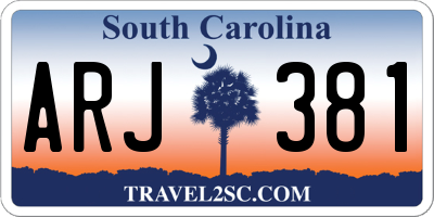 SC license plate ARJ381