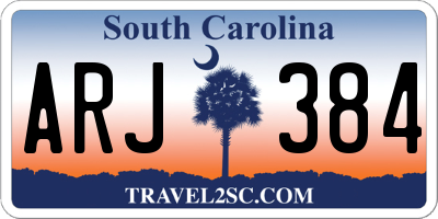 SC license plate ARJ384