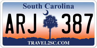 SC license plate ARJ387