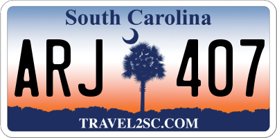 SC license plate ARJ407