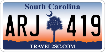 SC license plate ARJ419