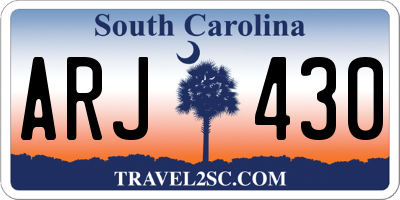SC license plate ARJ430