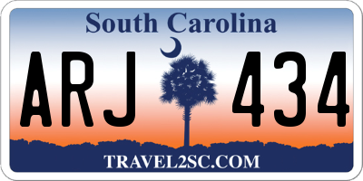 SC license plate ARJ434