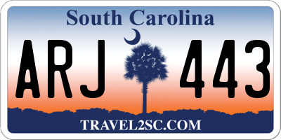 SC license plate ARJ443