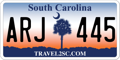 SC license plate ARJ445